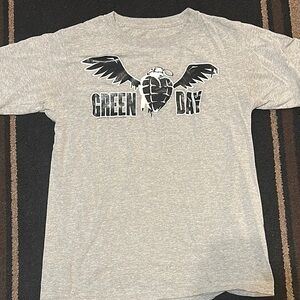 Gray Green Day Graphic T-Shirt